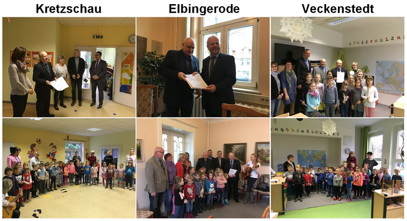 Finanzstaatssekretär Dr. Klaus Klang besuchte Kindertagesstätten in Kretzschau, Elbingerode und Veckenstedt